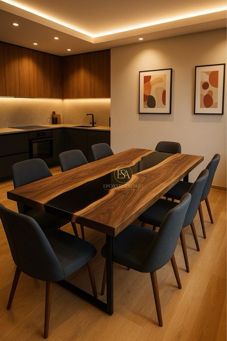 Stół nowocesny salon jadalnia żywica homedeco loft  premium monolit