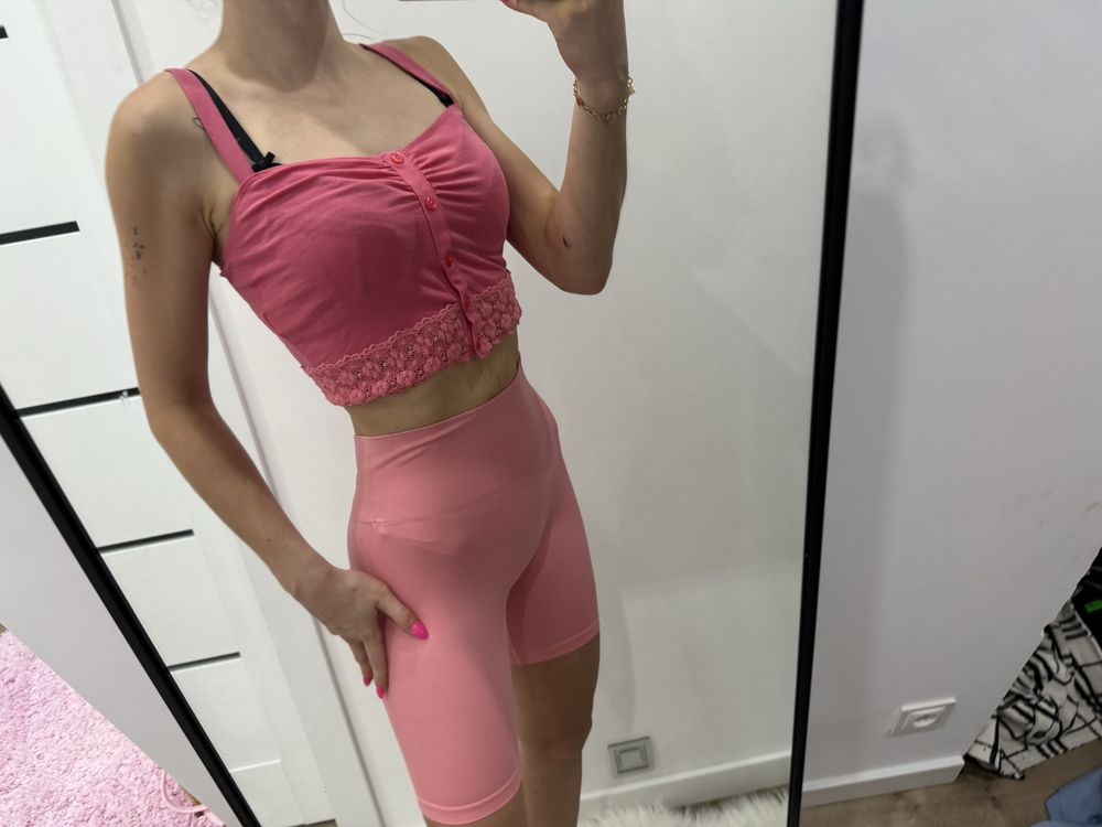 Top crop różowy zara