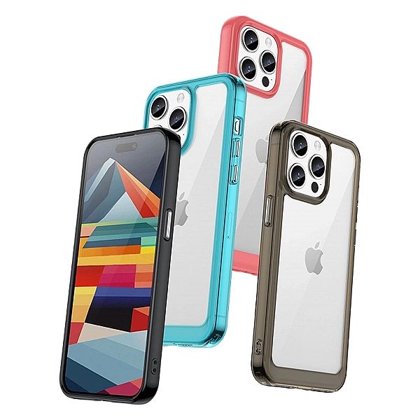Wzmocnione etui z elastyczną ramką do iPhone 15 Pro Max Outer Space -