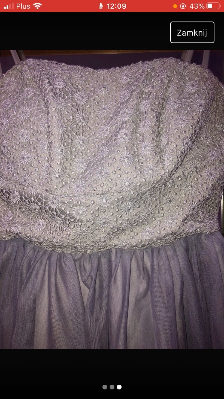 Sukienka liliowo-srebrna na wesele