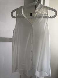 Biała koszula bez rękawów H&M XS