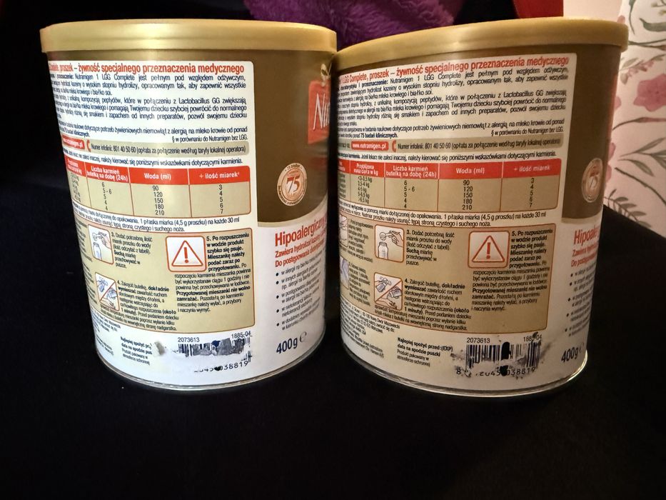 2 opakowania mleka Nutramigen 1 LGG Complete (400 g)