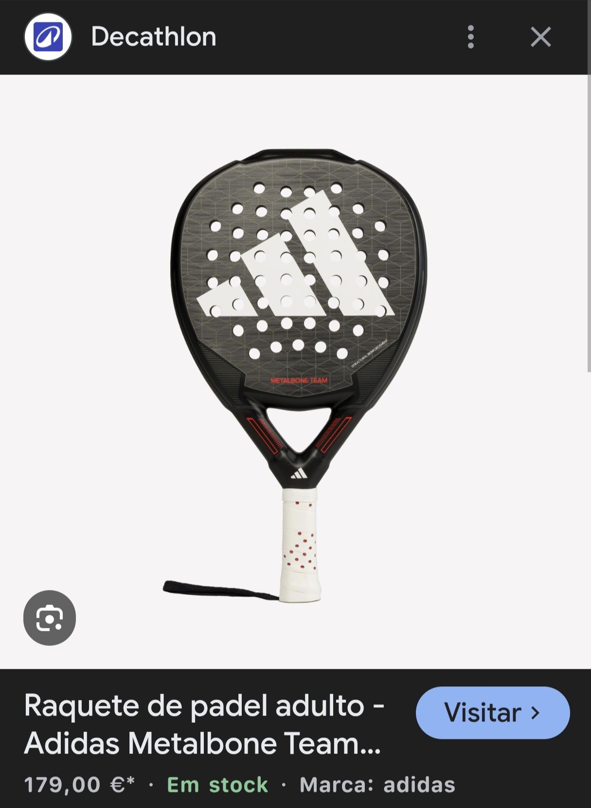 Raquete Padel Adidas metalbone team black edition