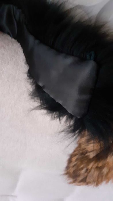 Czarny kołnierz z lisa