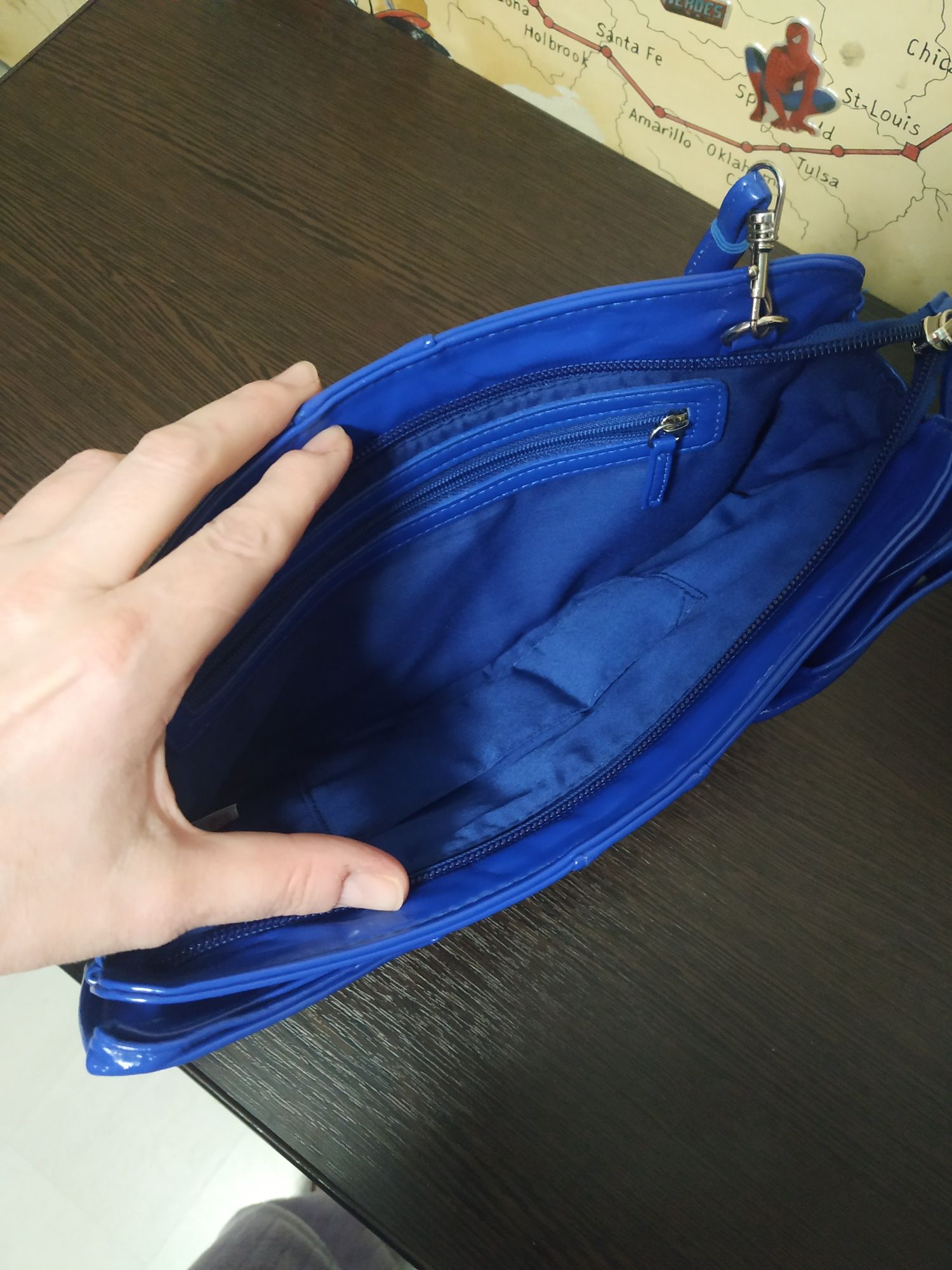 Жіноча синя сумка, клатч