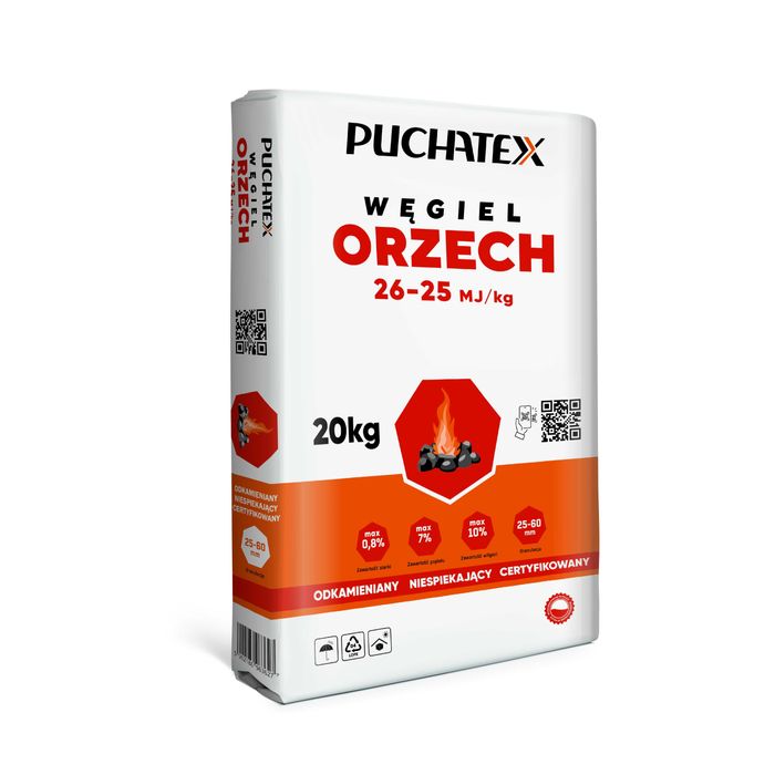 Węgiel WORKOWANY orzech 25-60 mm KAZACH
