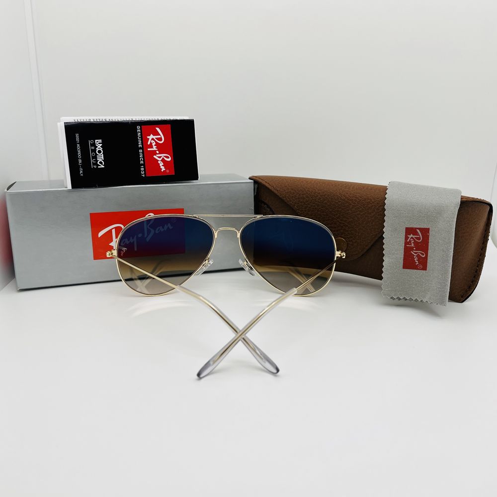 Солнцезащитные очки Ray Ban Aviator 3026 Gold-Brown Grade 62мм стекло