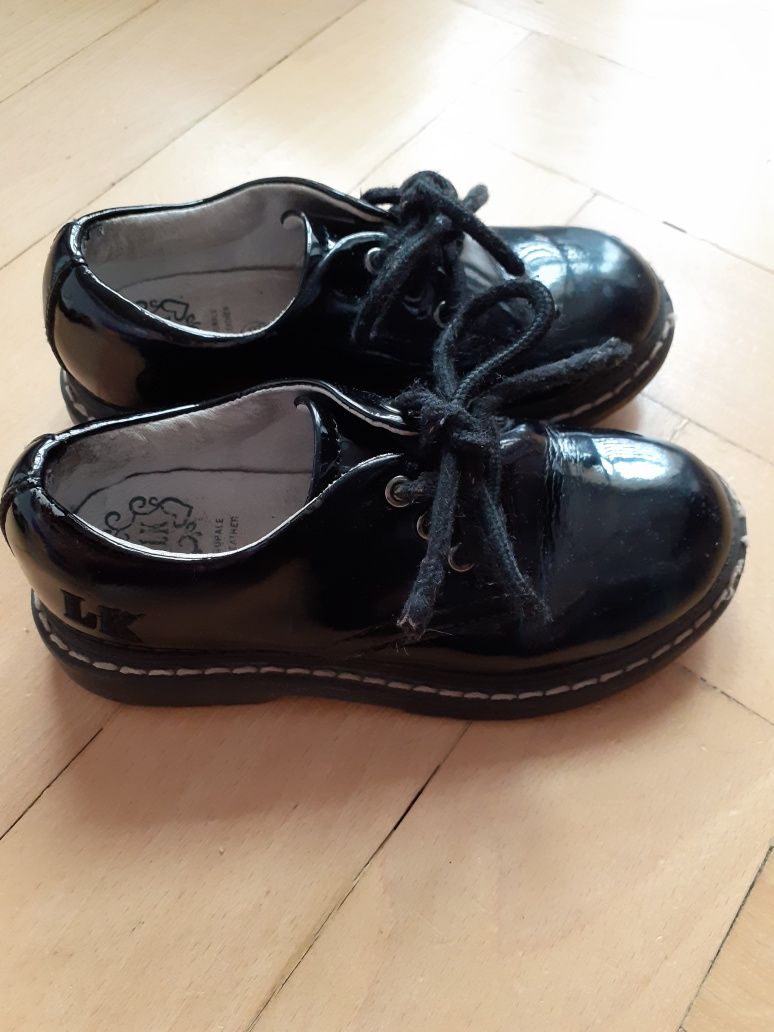 Buty buciki dziewczęce skórzane lakierowane jesienne wiosenne 28