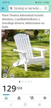 Krzesło składane z twardego drewna - akacja-białe