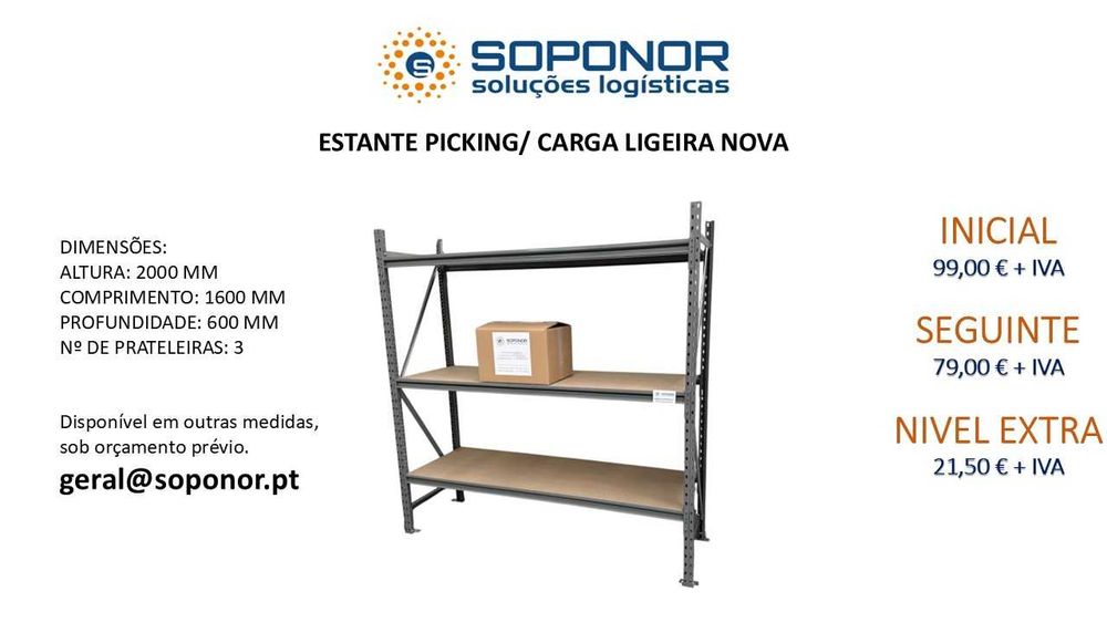 Estante Picking, carga média