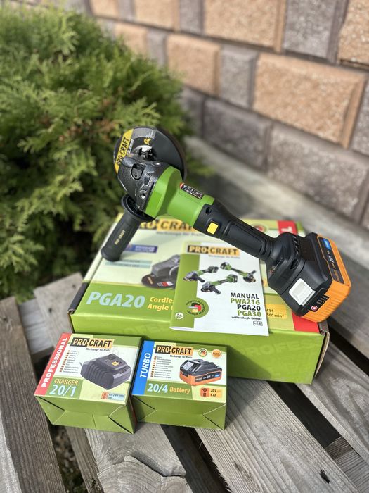 Акумуляторна професійна болгарка Procraft Pga 20 з 1 акб та зп