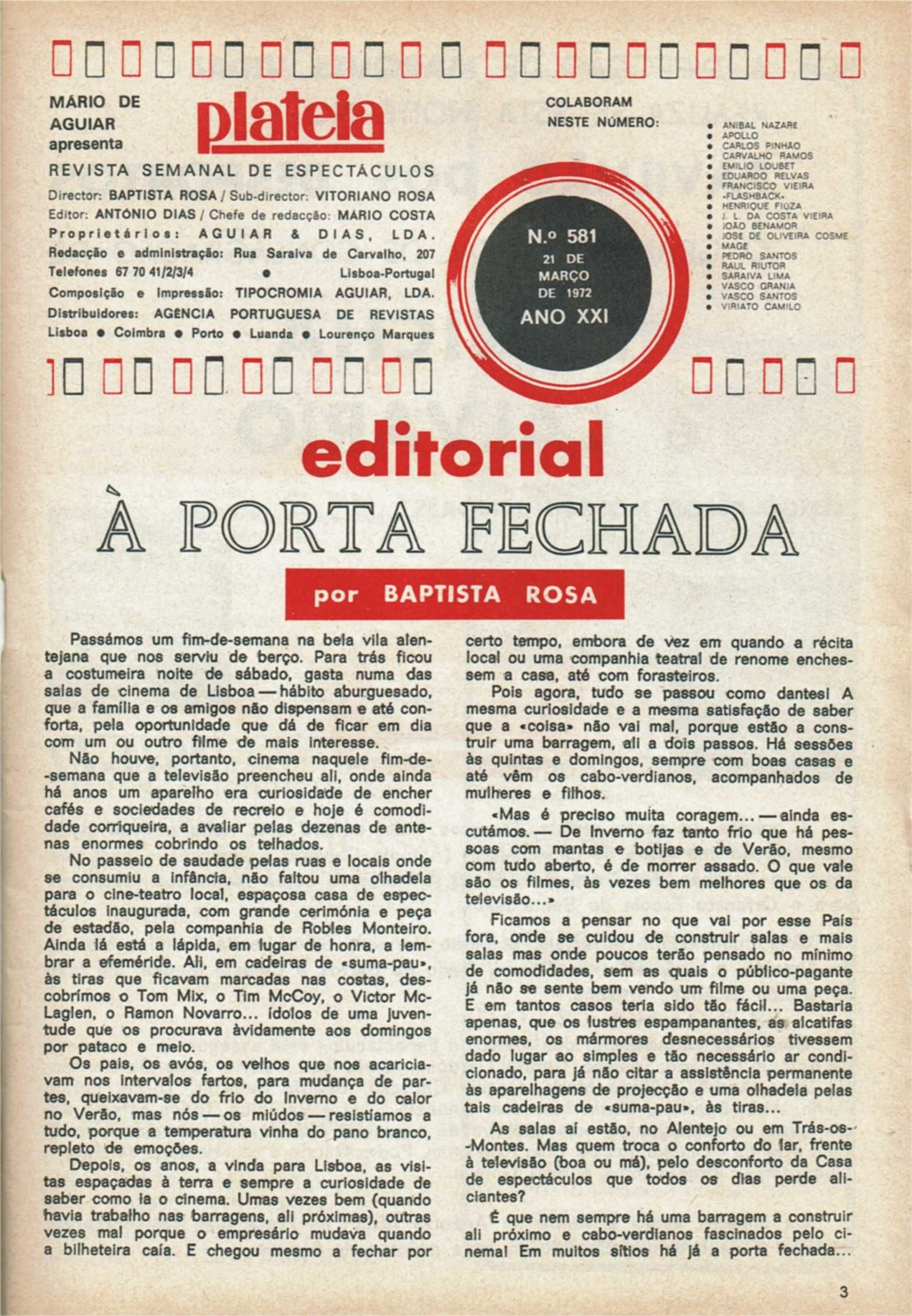 Revista Plateia nº 581 - como nova