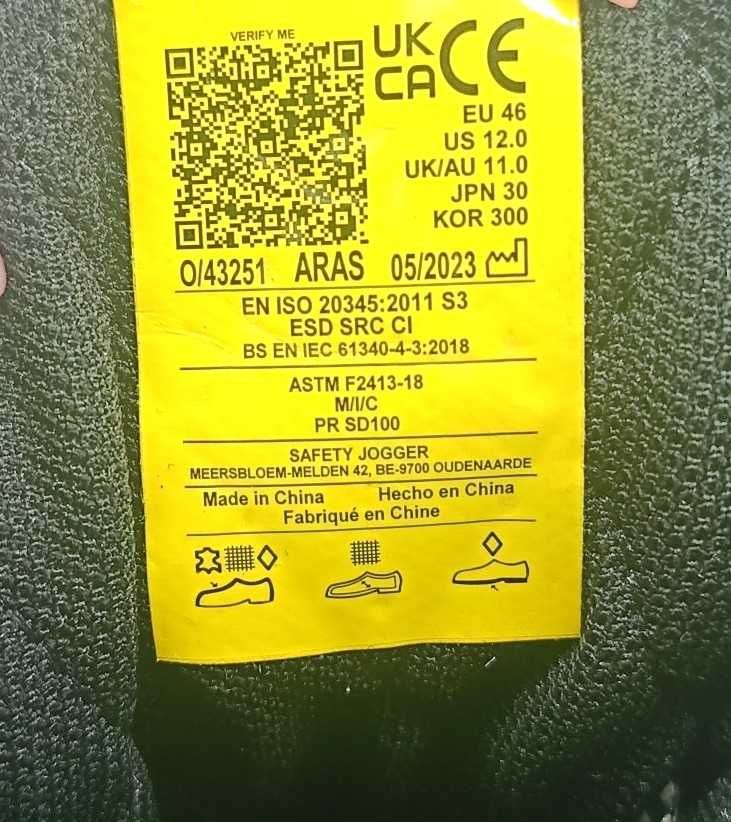 Trzewiki robocze Safety Jogger Aras S3 CI ESD SRC R.46