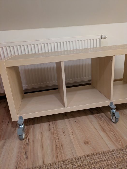 Regał Kallax Ikea dąb na kółkach