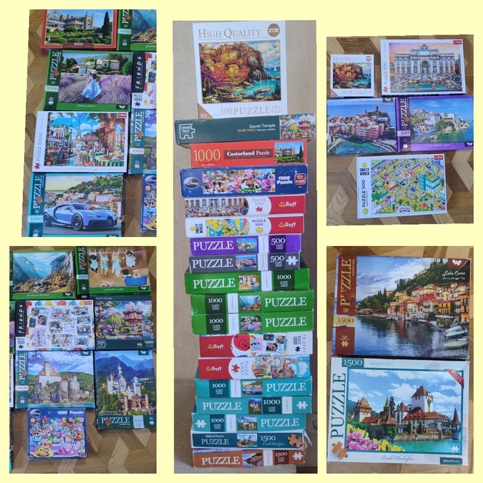 Пазлы от 500 до 1500 элементов.Обмен или продажа