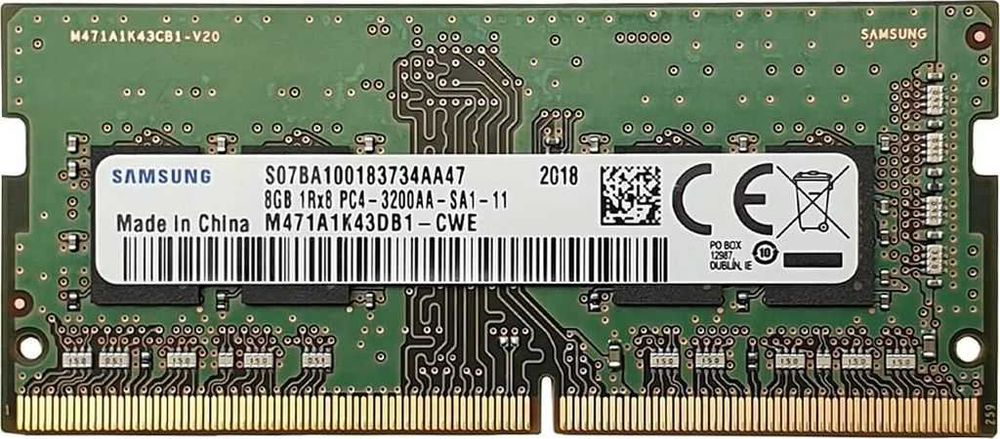 Pamięć RAM 8GB DDR4 Samsung 3200 MHz 1.20V PC4-3200AA