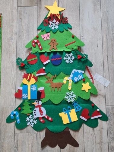 Гірлянда в подарунок! Ялиночка з фетру 32 Іграшки в комплекті