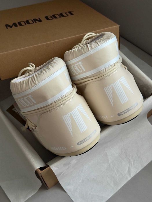 Мунбути Moon Boot Beige / чоботи Мун Бут бежевого кольору / Мунбуты