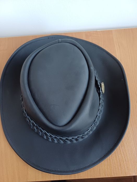 Натуральная кожаная шляпа HAWKINS ориг Австралия 58 см