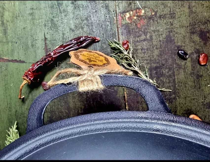 Казан чавунний узбецький об`ємом 18 л WOK із кришкою-сковородою