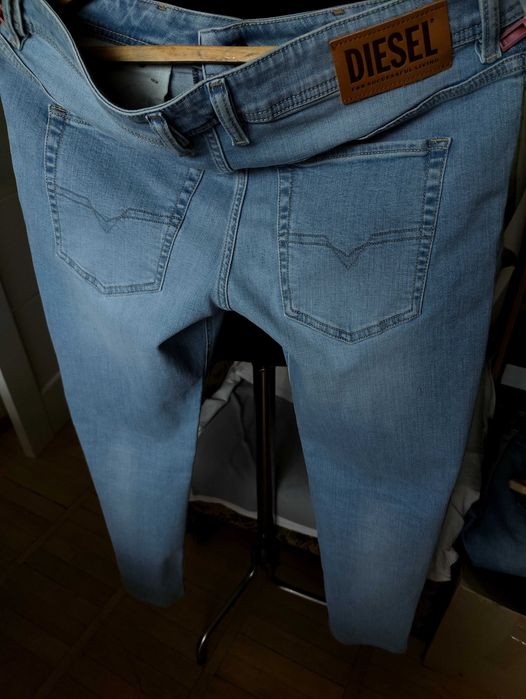Джинсы Diesel Sleenker jeans Italy w33 stretch blue.