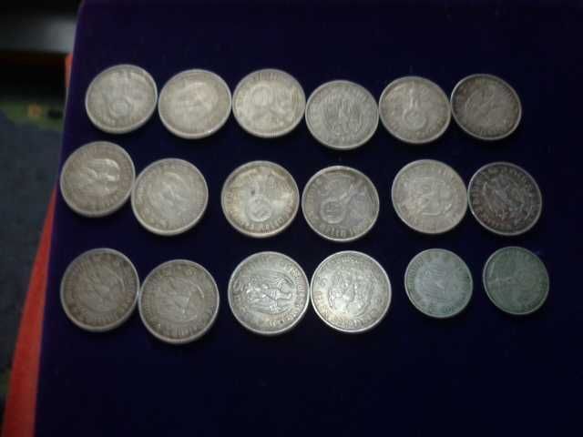 Srebrne 5/2 marki  lata 30 Niemcy kościół i Hindenburg 18szt