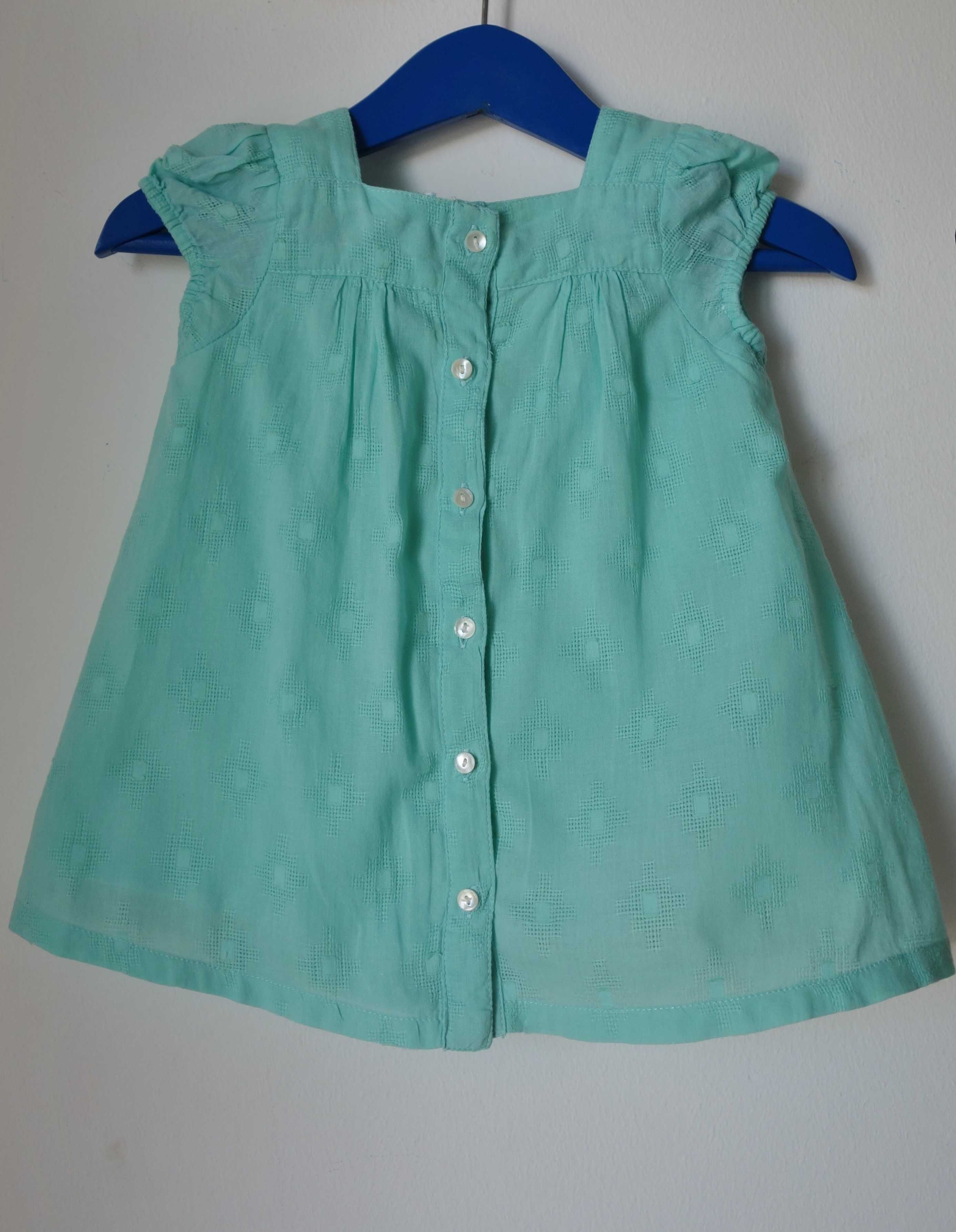 Vestido verde de verão 3-6 meses com Tapa Fraldas*Envio gratuito