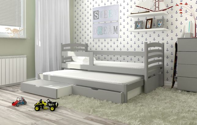 Piękne 2-poziomowe łóżko z szufladami OLI + MATERACE GRATIS