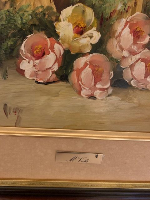 Quadro de flores, pintado à mão