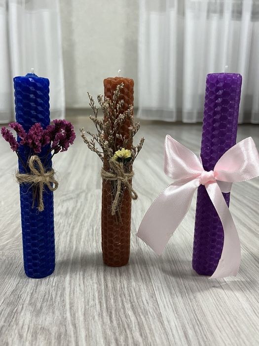 Свічки з вощини ручної роботи