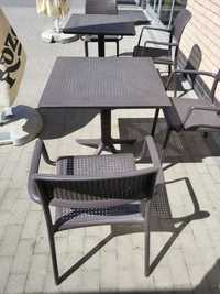 Zestaw: stół+4 krzesła, meble ogrodowe Bora Nardi brązowe