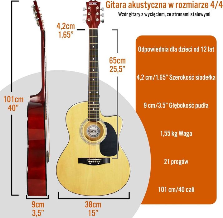 3rd Avenue Zestaw gitara klasyczna akustyczna dla początkujących