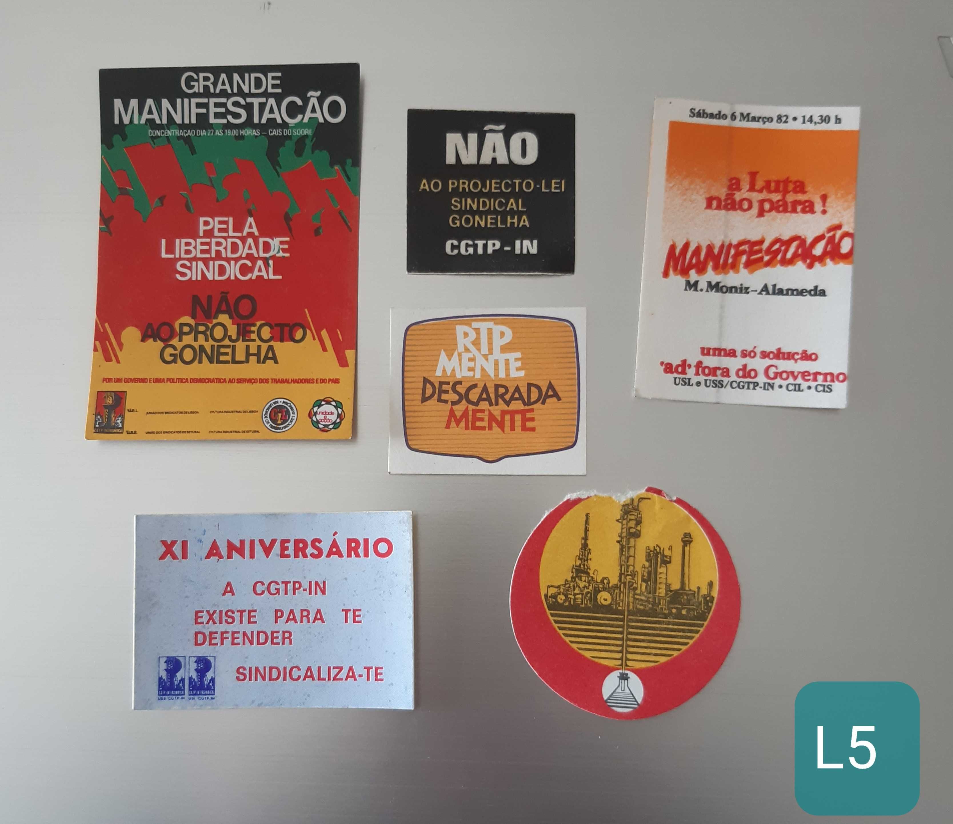 Autocolantes antigos, características políticas, raridades