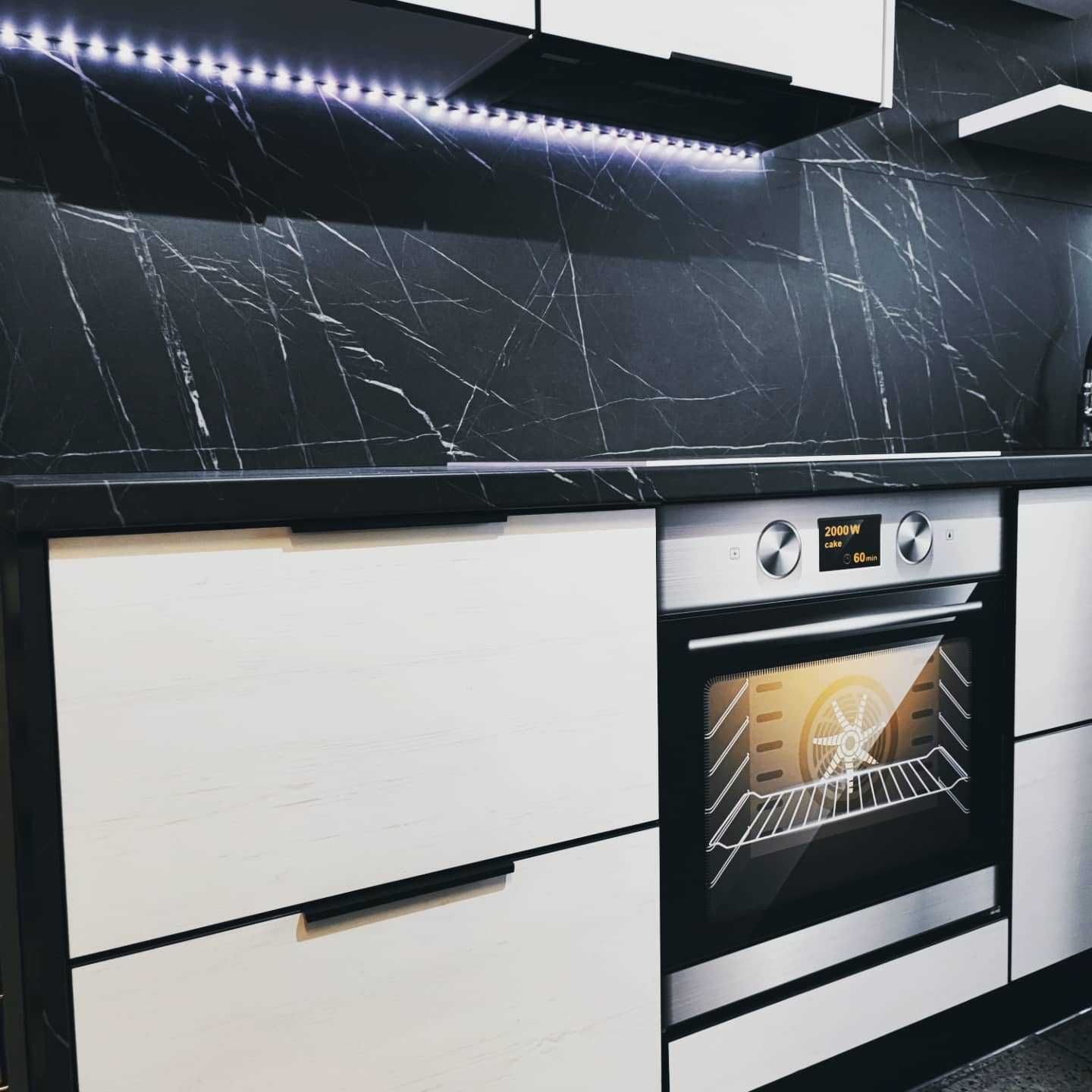 Piękna Kuchnia z Ekspozycji 264 cm Kolor Sosna Andersen/ Obrzeże Black