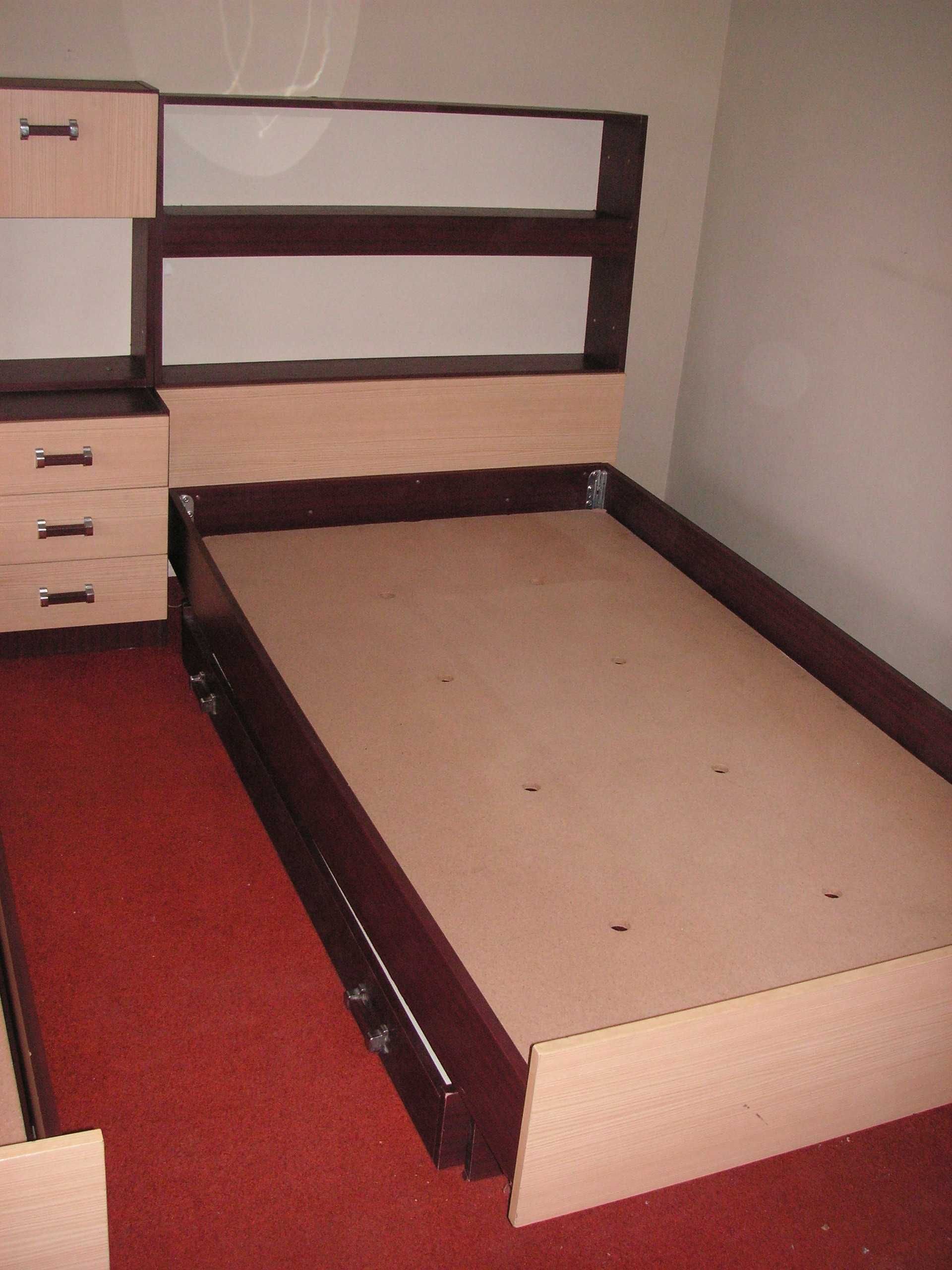 Quarto Cama Individual Solteiro Duas, Gavetão, Estrados, Mesa Cabeceir