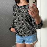 Wygodna bluzka bluza khaki print S M