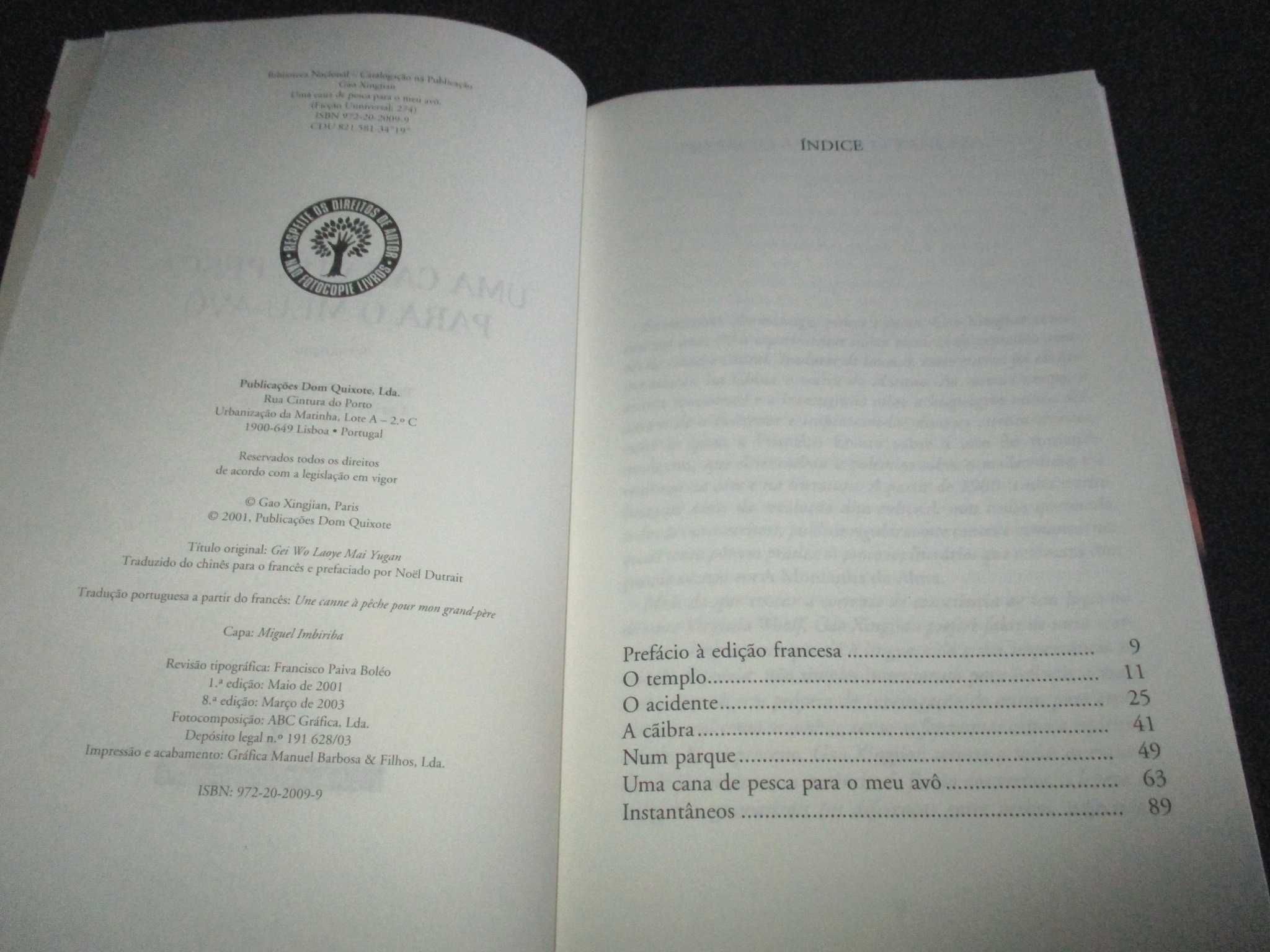 Livro Uma cana de pesca para meu avô Gao Xingjian