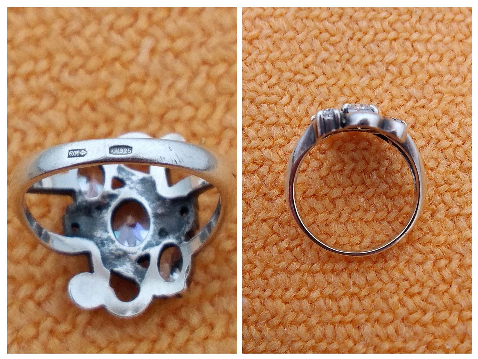 Кольцо серебро 925 пробы серебряное кільце обручка с родием