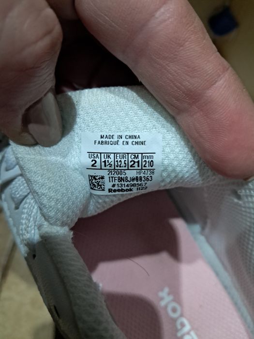 Buty Reebok dziewczęce białe różowe