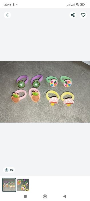 Gumki do włosów dla dziewczynki owoce gumeczki