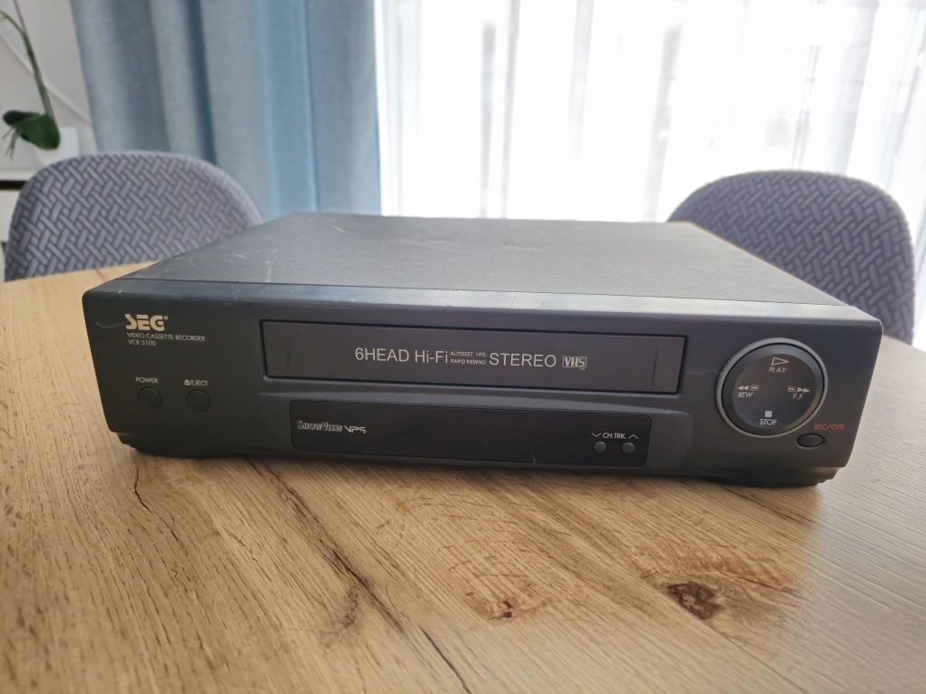 VHS Magnetowid SEG VCR 5100 - 100% sprawny, 6-głowic, + pilot
