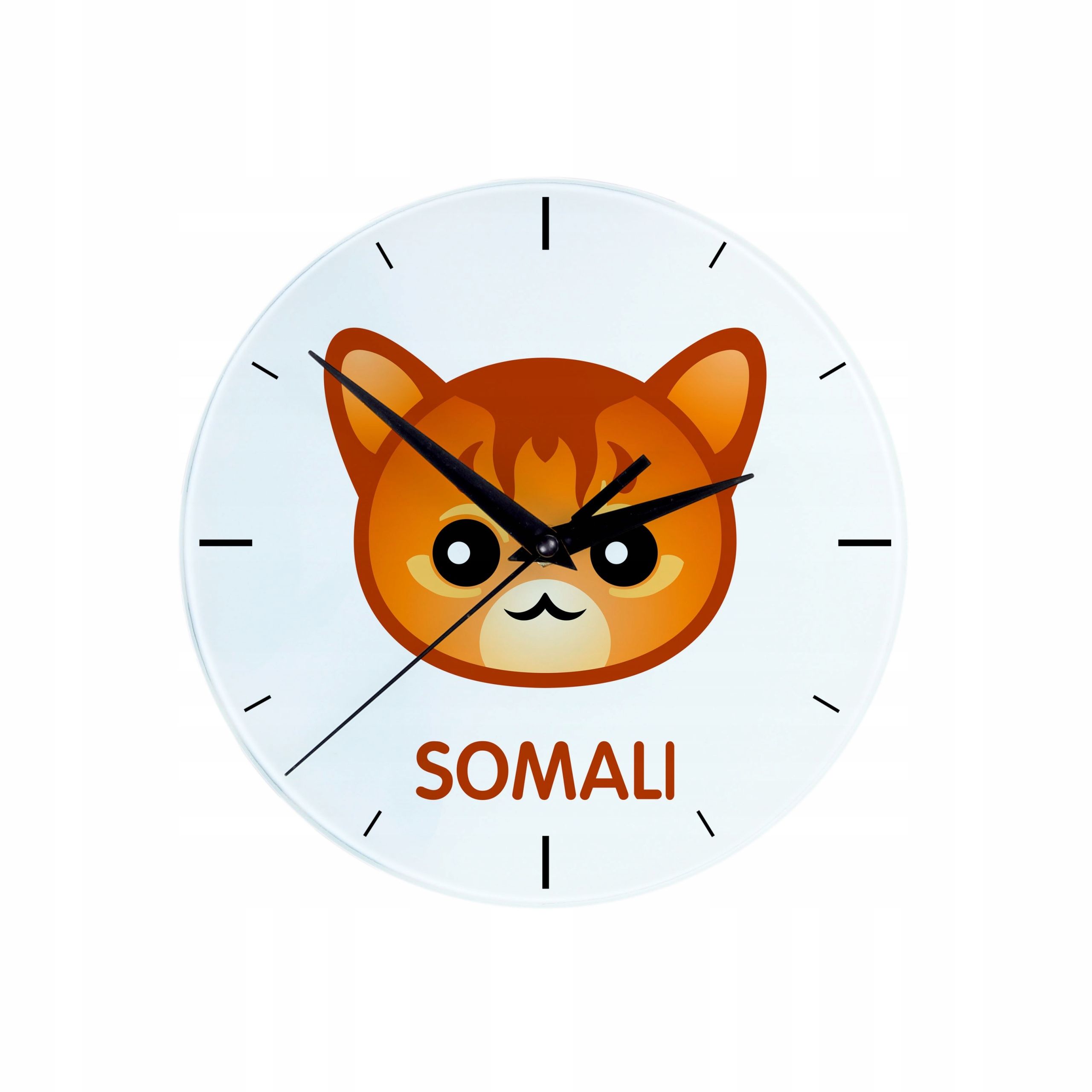 Zegar ścienny z kotem somalijskim