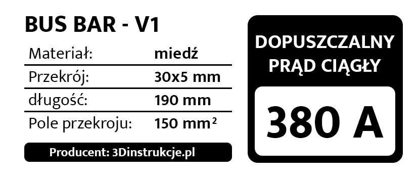 BUS BAR 380A do magazynów energii