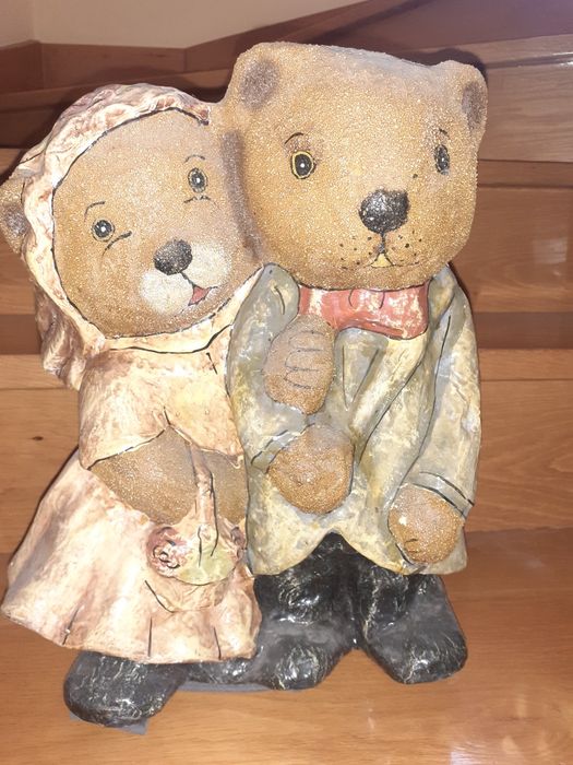 Decoração par de noivos antigos feitos em papelao