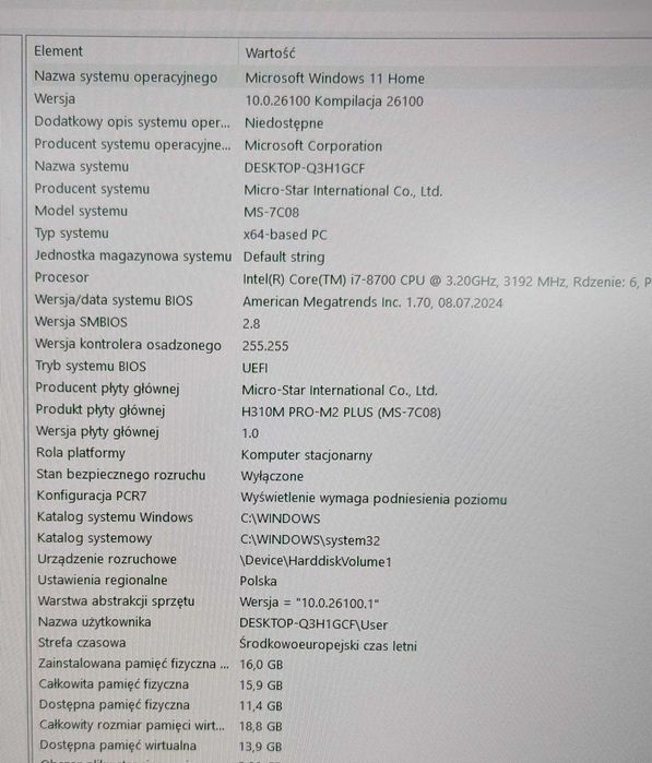 Komputer |i7 8700 | GTX1070Ti