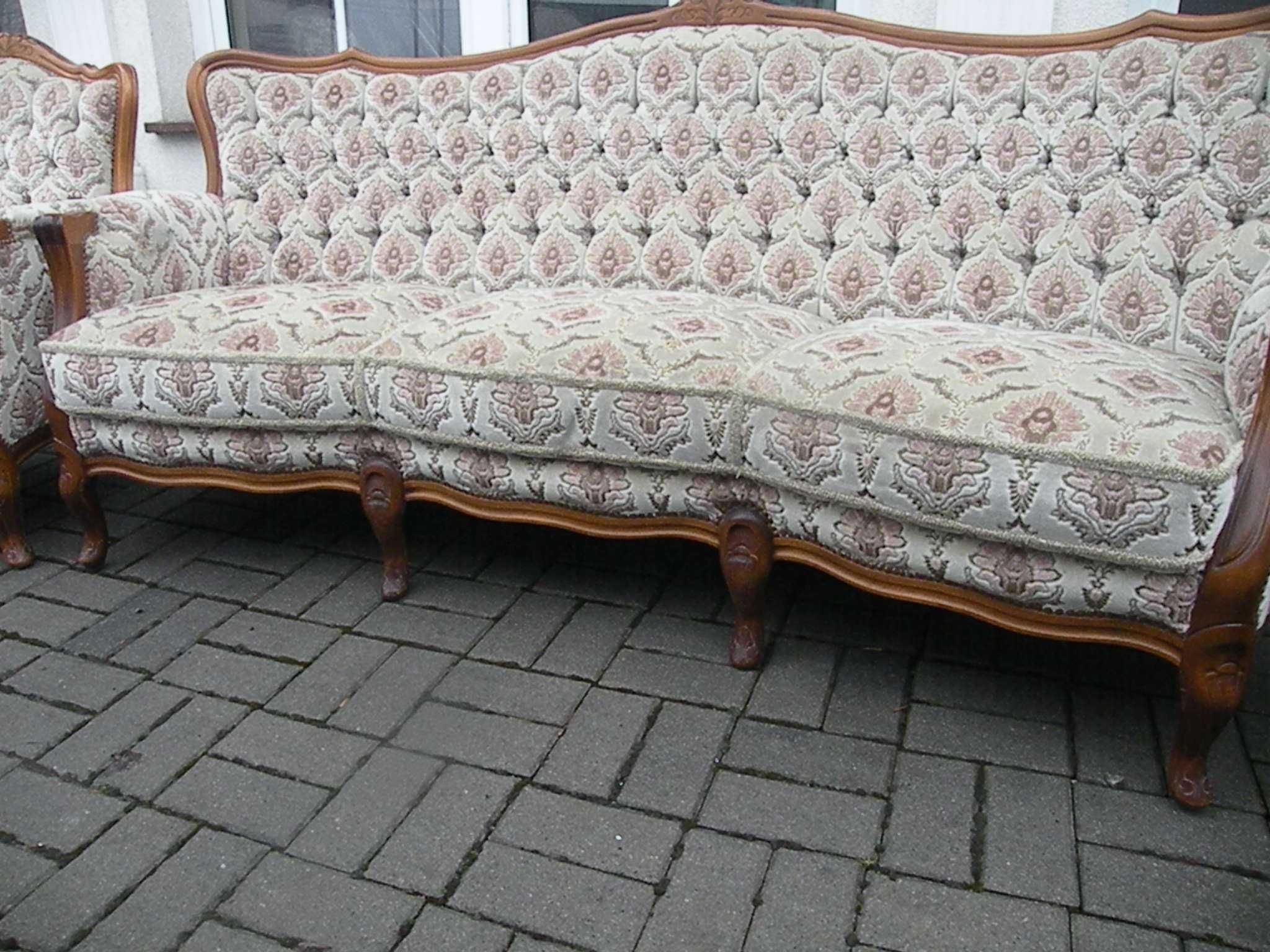 Sofa i 2 Fotele w Stylu Ludwika