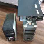 3 komputery PC za czasów Windows XP Intel amd Pioneer HP DVD akcesoria