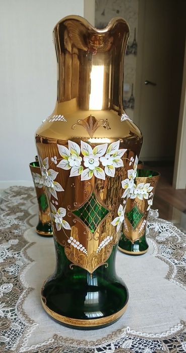 Набор для напитков смальта, Bohemia, Чехия.