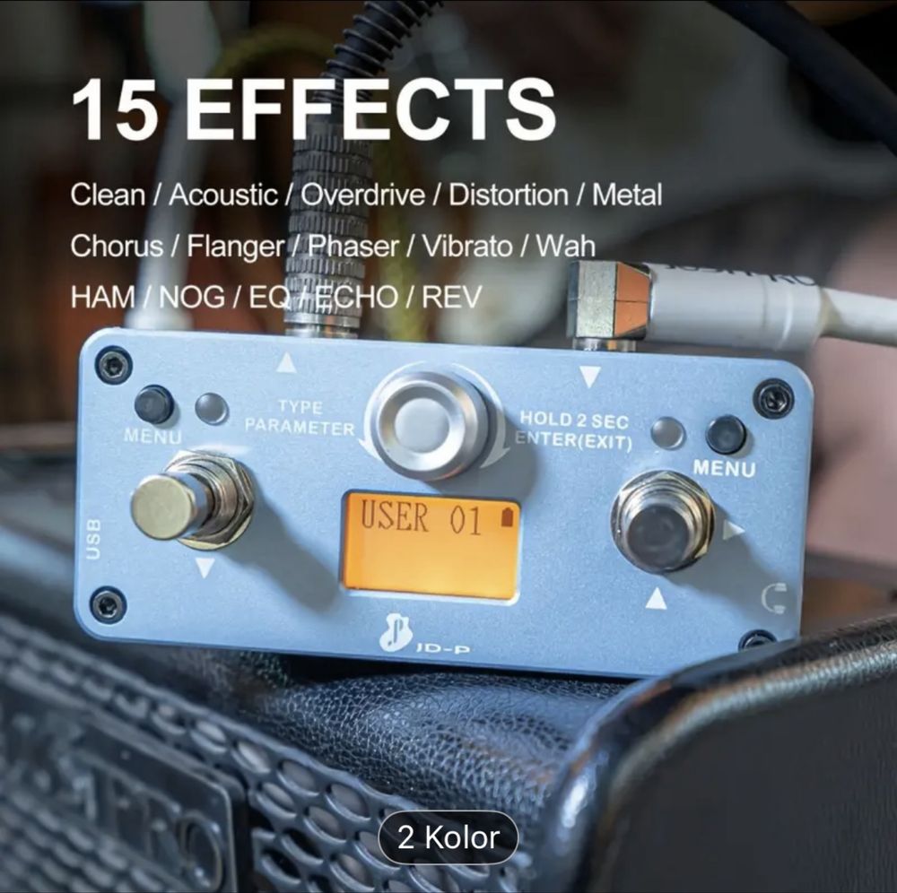 Kompaktowy multiefekt gitarowy z automatem perkusyjnym JUST PRO JD