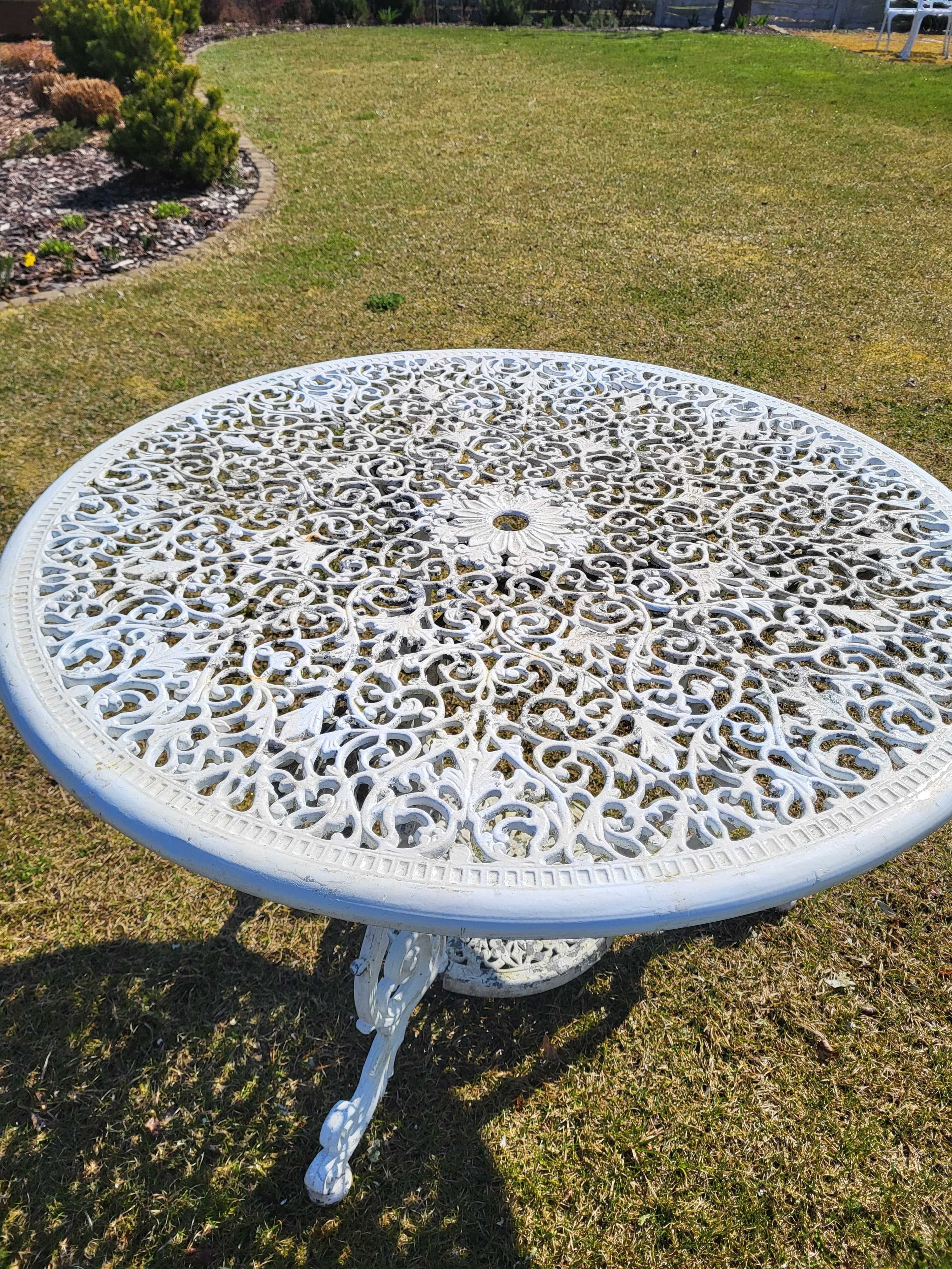 Aluminiowy stół ogrodowy 110 cm blat . Niespotykany wzór , Wysyłka